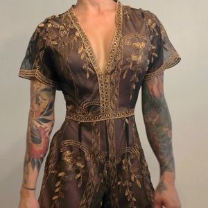 Black and gold Lacey romper